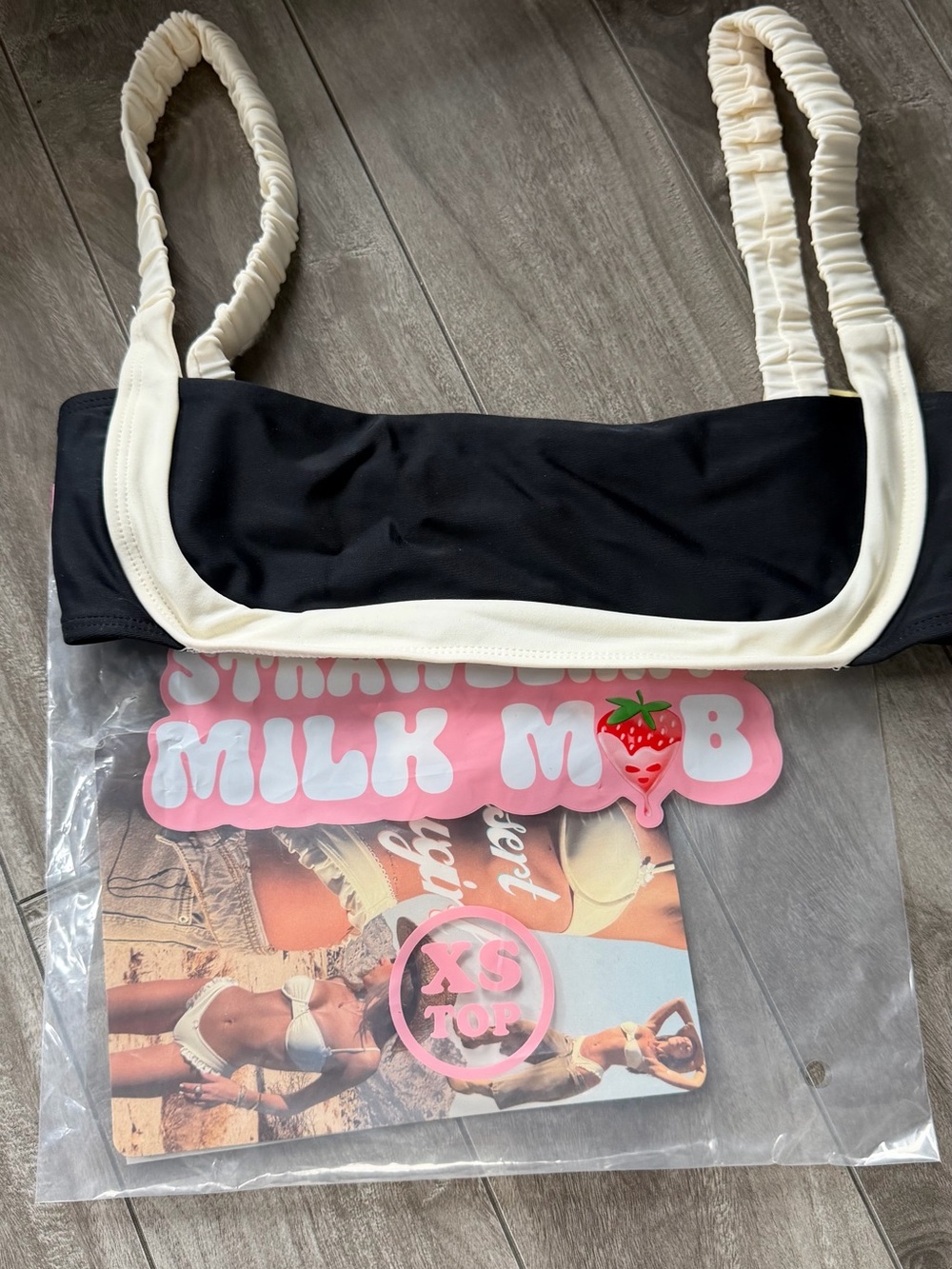 Strawberry Milk Mob Black & Cream Sporty Top
